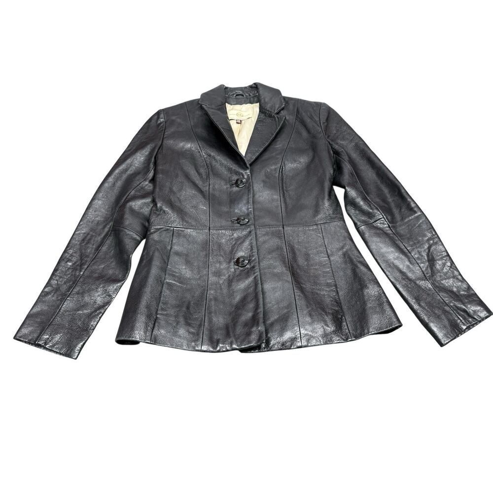 Wilson Leather Black Genuine Leather Blazer Jacket XS Fitted